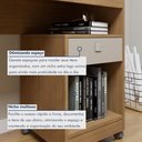 Ver imagem 7 de Conjunto Escrivaninha 1 Gaveta com Rodízios Giga e Armário Multiuso 2 Portas com Chave Asteca Cinamomo Off White Bege