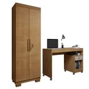 Ver imagem 2 de Conjunto Escrivaninha 1 Gaveta com Rodízios Giga e Armário Multiuso 2 Portas com Chave Asteca