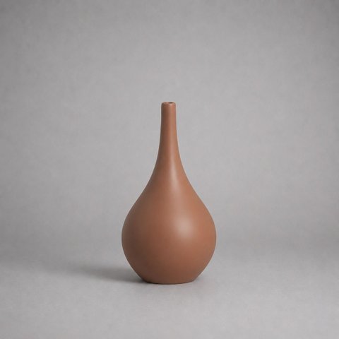 Garrafa Jasmim Médio Vaso Decorativo de Cerâmica para Sala e Mesa Mocha Mousse