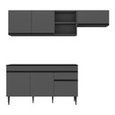Ver imagem 3 de Cozinha Modulada Compacta 220cm Milano Multimóveis Mp2401 Cinza