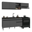 Ver imagem 1 de Cozinha Modulada Compacta 220cm Milano Multimóveis Mp2401 Cinza