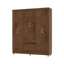 Ver imagem 2 de Guarda-Roupa Casal 6 Portas 2 Gavetas Panama Marrom/Imbuia Rustico