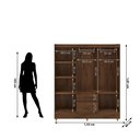 Ver imagem 3 de Guarda-Roupa Casal 6 Portas 2 Gavetas Panama Marrom/Imbuia Rustico