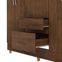 Ver mais imagens de Guarda-Roupa Casal 6 Portas 2 Gavetas Panama Marrom/Imbuia Rustico