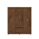 Ver imagem 4 de Guarda-Roupa Casal 6 Portas 2 Gavetas Panama Marrom/Imbuia Rustico