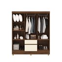 Ver imagem 5 de Guarda-Roupa Casal 6 Portas 2 Gavetas Panama Bege/Imbuia/Champanhe