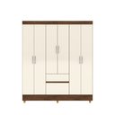 Ver imagem 4 de Guarda-Roupa Casal 6 Portas 2 Gavetas Panama Bege/Imbuia/Champanhe