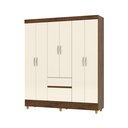 Ver imagem 2 de Guarda-Roupa Casal 6 Portas 2 Gavetas Panama Bege/Imbuia/Champanhe