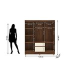 Ver imagem 3 de Guarda-Roupa Casal 6 Portas 2 Gavetas Panama Bege/Imbuia/Champanhe