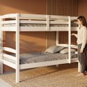Ver imagem 4 de Cama Beliche Solteiro Madeira MDF com Grade - Branco