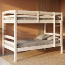 Ver imagem 1 de Cama Beliche Solteiro Madeira MDF com Grade - Branco