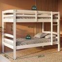Ver imagem 2 de Cama Beliche Solteiro Madeira MDF com Grade - Branco