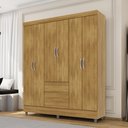 Ver imagem 1 de Guarda-Roupa Casal 6 Portas 2 Gavetas Panama Marrom/Nature