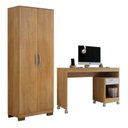 Ver imagem 2 de Conjunto Mesa para Computador Giga e Armário Multiuso 2 Portas Natal Cinamomo Off White Marrom