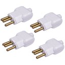 Ver imagem 1 de Kit 4 Plug Pino Macho Bipolar 2p + T 10a 250v Ilumi Cor:branco
