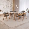 Conjunto Sala de Jantar com Tampo de Vidro Monalisa 6 Cadeiras Gaia - 1