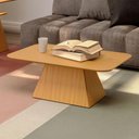 Ver imagem 1 de Mesa de Centro Retangular 90 cm X 60 cm Base Pirâmide 100% MDF Dalla Costa Cor:Carvalho Rosé