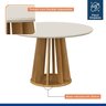 Conjunto Sala de Jantar Mesa Redonda Rose com 4 Cadeiras Madeira Maciça Lara - 10