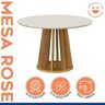 Conjunto Sala de Jantar Mesa Redonda Rose com 4 Cadeiras Madeira Maciça Lara - 11