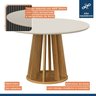 Conjunto Sala de Jantar Mesa Redonda Rose com 4 Cadeiras Madeira Maciça Lara - 14