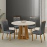 Conjunto Sala de Jantar Mesa Redonda Rose com 4 Cadeiras Madeira Maciça Lara - 1