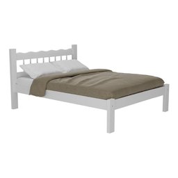 Cama Casal Madeira Maciça para Colchão 128/138X188cm Capri Multimóveis VCR4140 Branco - 1