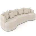 Ver imagem 1 de Sofá 3 Lugares Orgânico Sala de Estar Living 250cm Ekos K01 Bouclê Creme - Lyam Decor