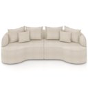 Ver imagem 6 de Sofá 3 Lugares Orgânico Sala de Estar Living 250cm Ekos K01 Bouclê Creme - Lyam Decor