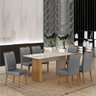 Conjunto Sala de Jantar Mesa Júlia com 6 Cadeiras Madeira Maciça Lara - 1