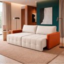 Ver imagem 2 de Sofá Retrátil Reclinável Living Cinema Linho/Corino 226cm Átrio – Paraná Metal:Off White