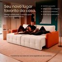 Ver imagem 4 de Sofá Retrátil Reclinável Living Cinema Linho/Corino 226cm Átrio – Paraná Metal:Off White