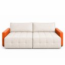 Ver imagem 6 de Sofá Retrátil Reclinável Living Cinema Linho/Corino 226cm Átrio – Paraná Metal:Off White