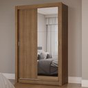 Ver imagem 2 de Guarda-roupa Solteiro 2 Portas de Correr com Espelho Rustic Milano Madesa