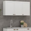 Ver imagem 1 de Armário Aéreo 3 Portas 120cm Americano 100% MDF Provençal Branco/Fosco