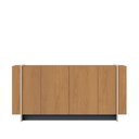 Ver imagem 4 de Buffet 4 Portas 160cm Copacabana Tubo Marrom/Freijó/Preto Fosco/T Dourado