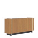Ver imagem 2 de Buffet 4 Portas 160cm Copacabana Tubo Marrom/Freijó/Preto Fosco/T Dourado