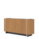 Ver imagem 6 de Buffet 4 Portas 160cm Copacabana Tubo Marrom/Freijó/Preto Fosco/T Dourado