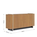Ver imagem 5 de Buffet 4 Portas 160cm Copacabana Tubo Marrom/Freijó/Preto Fosco/T Dourado