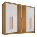 Ver imagem 2 de Guarda Roupa Casal 6 Portas 7 Gavetas - Athos Ripado-cinamomo/off White - Móveis D'doro