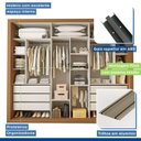 Ver imagem 6 de Guarda Roupa Casal Premium Ravena 242cm com Espelho 2 Portas com Espelho 1 Porta Ripada 6 Gavetas Espresso Móveis