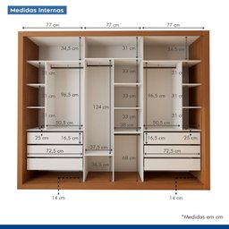 Guarda Roupa Casal Premium Ravena 242cm com Espelho 2 Portas com Espelho 1 Porta Ripada 6 Gavetas Espresso Móveis - 8 Guarda Roupa Casal Premium Ravena 242cm com Espelho 2 Portas com Espelho 1 Porta Ripada 6 Gavetas Espresso Móveis - 8