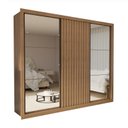Ver imagem 4 de Guarda Roupa Casal Premium Ravena 242cm com Espelho 2 Portas com Espelho 1 Porta Ripada 6 Gavetas Espresso Móveis