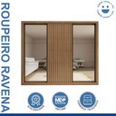 Ver imagem 3 de Guarda Roupa Casal Premium Ravena 242cm com Espelho 2 Portas com Espelho 1 Porta Ripada 6 Gavetas Espresso Móveis