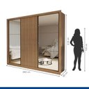 Ver imagem 5 de Guarda Roupa Casal Premium Ravena 242cm com Espelho 2 Portas com Espelho 1 Porta Ripada 6 Gavetas Espresso Móveis