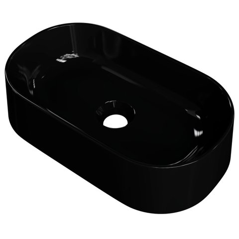 Cuba Pia de Apoio para Banheiro Oval 43cm Hera C08 Preto - Mpozenato