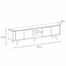 Rack para TV até 60 Polegadas 217cm Cantos Curvos e Pés Madeira Maciça Roma - 3