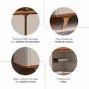 Ver imagem 5 de Rack para TV até 60 Polegadas 217cm Cantos Curvos e Pés Madeira Maciça Roma