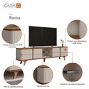 Ver imagem 6 de Rack para TV até 60 Polegadas 217cm Cantos Curvos e Pés Madeira Maciça Roma