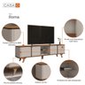 Rack para TV até 60 Polegadas 217cm Cantos Curvos e Pés Madeira Maciça Roma - 6