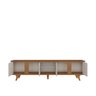 Rack para TV até 60 Polegadas 217cm Cantos Curvos e Pés Madeira Maciça Roma - 4